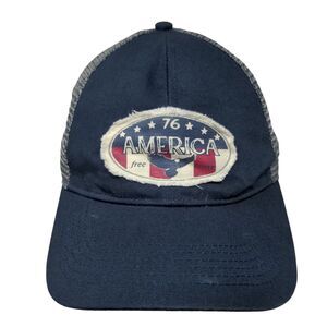 76 America Free Brave Snapback Mesh Back Trucker Hat Blue One Size